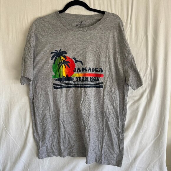 Jamaica “Yeah Mon” Graphic Tee – Gray T-Shirt – Size XL – NWT - Picture 1 of 4